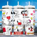Snoopy, Charlie Brown, Peanuts Stanley Cup Tumbler Engraved 40Oz Stanley Tumbler Handle Lid Stainless Steel Tumbler