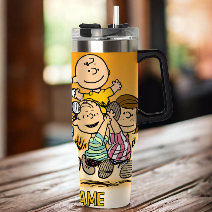 Snoopy Tumbler, Charlie Brown, Peanuts Stanley Cup Tumbler Engraved 40Oz Stanley Tumbler Handle Lid Stainless Steel Tumbler - Image 5