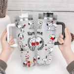 Snoopy Tumbler, Peanuts Stanley Cup Tumbler Engraved 40Oz, Snoopy 2 Stanley Tumbler Handle Lid Stainless Steel Tumbler - Image 3