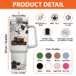 Snoopy Tumbler, Peanuts Stanley Cup Tumbler Engraved 40Oz, Snoopy 2 Stanley Tumbler Handle Lid Stainless Steel Tumbler - Image 6