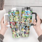 Snoopy Tumbler, Peanuts Stanley Cup Tumbler Engraved 40Oz, Snoopy Stanley Tumbler Handle Lid Stainless Steel - Image 2