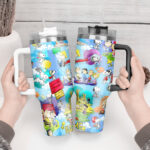 Snoopy Tumbler, Peanuts Stanley Cup Tumbler Engraved 40Oz, Snoopy Stanley Tumbler Handle Lid Stainless Steel - Image 2