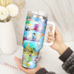 Snoopy Tumbler, Peanuts Stanley Cup Tumbler Engraved 40Oz, Snoopy Stanley Tumbler Handle Lid Stainless Steel - Image 4