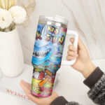 Snoopy Tumbler, Peanuts Stanley Cup Tumbler Engraved 40Oz, Snoopy Stanley Tumbler Handle Lid Stainless Steel - Image 3