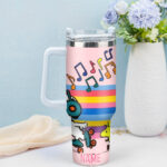 Snoopy Tumbler, Peanuts Stanley Cup Tumbler Engraved 40Oz, Snoopy Stanley Tumbler Handle Lid Stainless Steel - Image 2