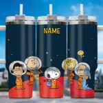 Snoopy Tumbler, Peanuts Stanley Cup Tumbler Engraved 40Oz, Snoopy Stanley Tumbler Handle Lid Stainless Steel