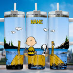 Snoopy Tumbler, Peanuts Stanley Cup Tumbler Engraved 40Oz, Snoopy Stanley Tumbler Handle Lid Stainless Steel