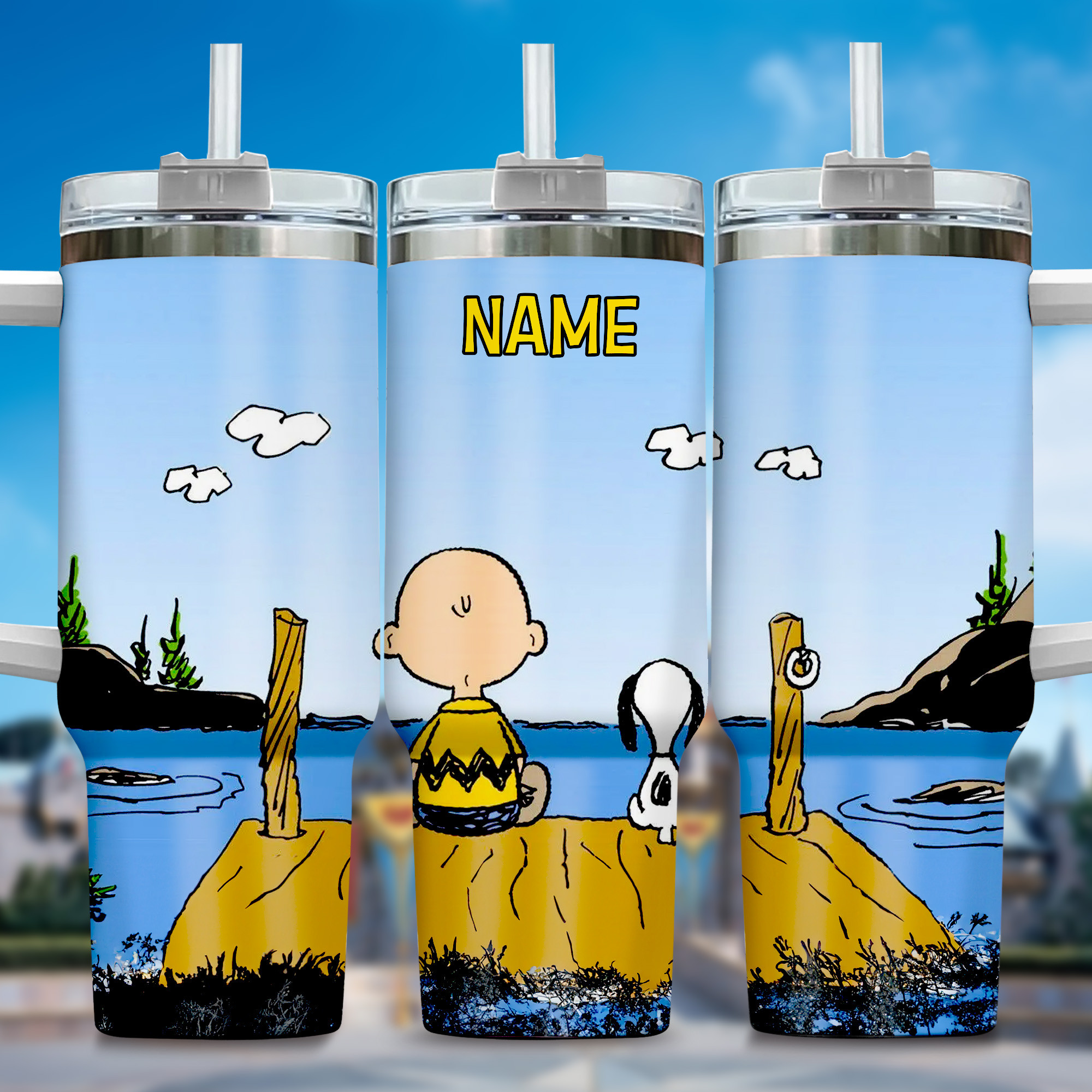 1717405929033.jpg Snoopy Tumbler, Peanuts Stanley Cup Tumbler Engraved 40Oz, Snoopy Stanley Tumbler Handle Lid Stainless Steel - Image 1