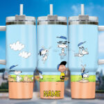 Snoopy Tumbler, Peanuts Stanley Cup Tumbler Engraved 40Oz, Snoopy Stanley Tumbler Handle Lid Stainless Steel