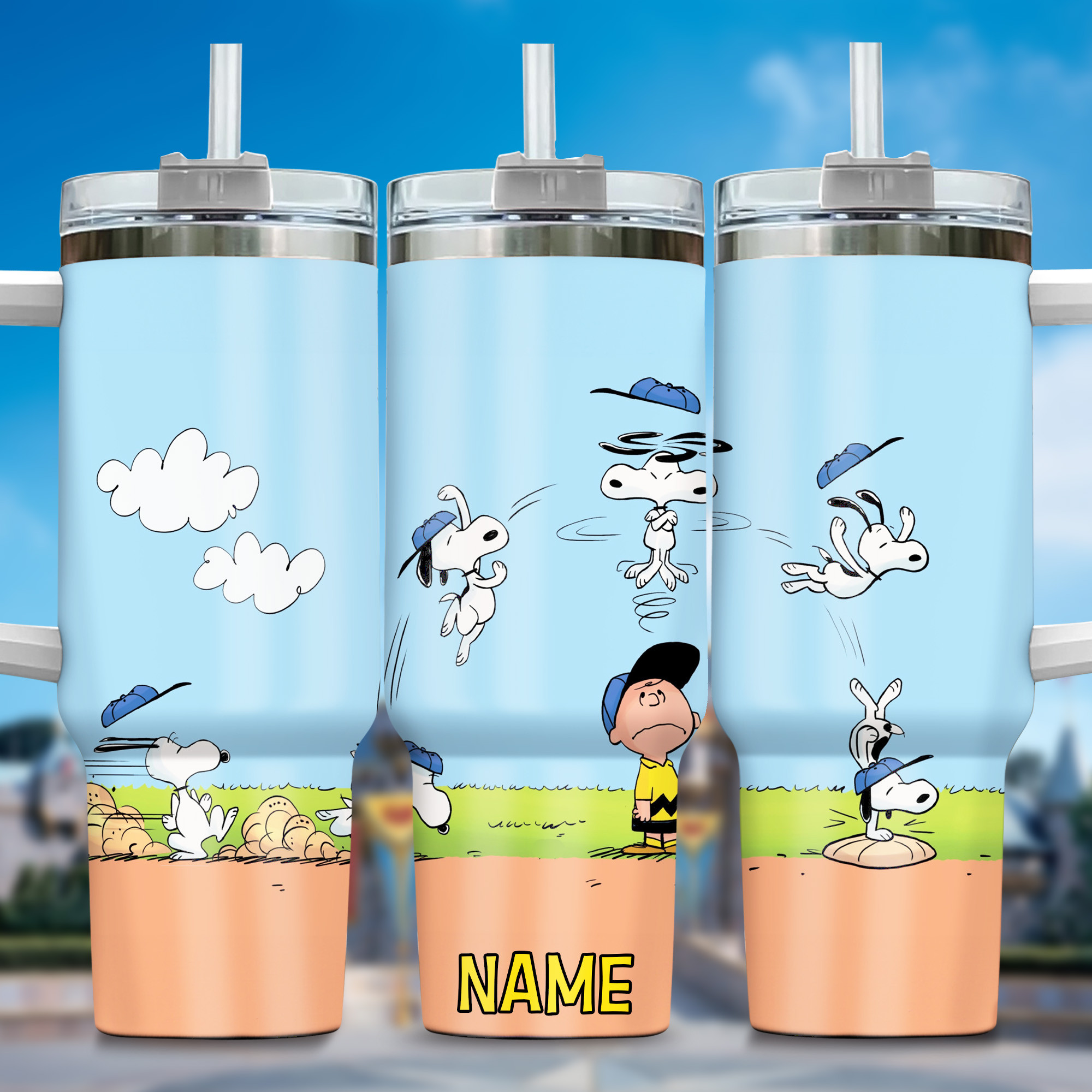 1717405986082.jpg Snoopy Tumbler, Peanuts Stanley Cup Tumbler Engraved 40Oz, Snoopy Stanley Tumbler Handle Lid Stainless Steel - Image 1