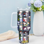 Snoopy Tumbler, Peanuts Stanley Cup Tumbler Engraved 40Oz, Snoopy Stanley Tumbler Handle Lid Stainless Steel - Image 3
