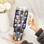 Snoopy Tumbler, Peanuts Stanley Cup Tumbler Engraved 40Oz, Snoopy Stanley Tumbler Handle Lid Stainless Steel - Image 4