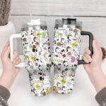 Snoopy Tumbler, Peanuts Stanley Cup Tumbler Engraved 40Oz, Snoopy Stanley Tumbler Handle Lid Stainless Steel - Image 2