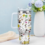 Snoopy Tumbler, Peanuts Stanley Cup Tumbler Engraved 40Oz, Snoopy Stanley Tumbler Handle Lid Stainless Steel - Image 3