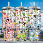 Snoopy Tumbler, Peanuts Stanley Cup Tumbler Engraved 40Oz, Snoopy Stanley Tumbler Handle Lid Stainless Steel