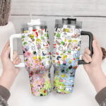 Snoopy Tumbler, Peanuts Stanley Cup Tumbler Engraved 40Oz, Snoopy Stanley Tumbler Handle Lid Stainless Steel - Image 2
