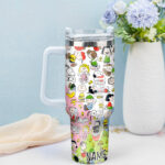 Snoopy Tumbler, Peanuts Stanley Cup Tumbler Engraved 40Oz, Snoopy Stanley Tumbler Handle Lid Stainless Steel - Image 3