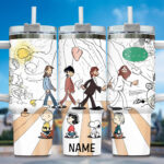 Snoopy Tumbler, Peanuts Stanley Cup Tumbler Engraved 40Oz, Snoopy Stanley Tumbler Handle Lid Stainless Steel