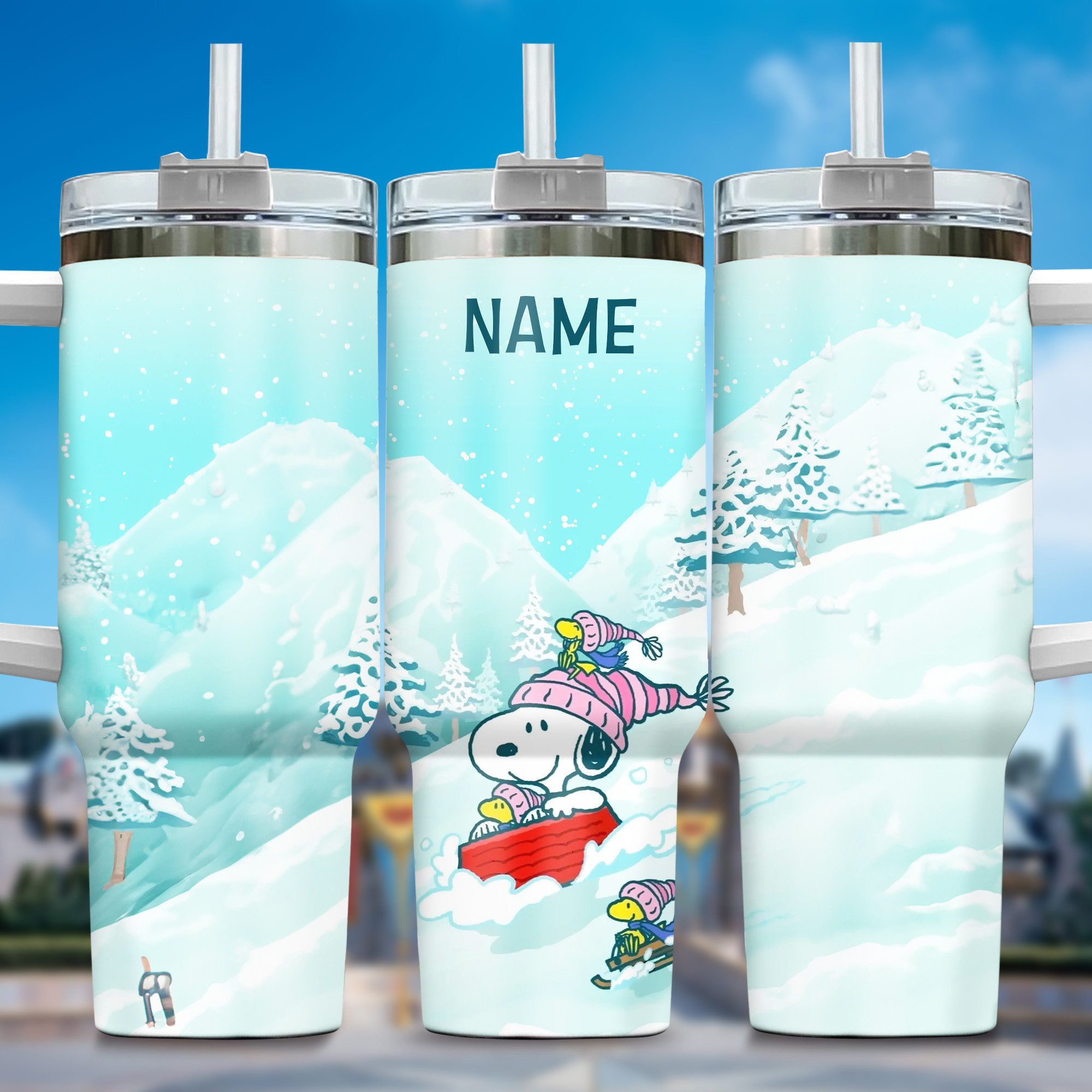 1717406467088.jpg Snoopy Tumbler, Peanuts Stanley Cup Tumbler Engraved 40Oz, Snoopy Stanley Tumbler Handle Lid Stainless Steel - Image 1