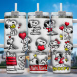 3D Snoopy Tumbler, Peanuts Stanley Tumbler Wrap, Disney Tumbler Cup Tumbler Engraved 40Oz, Handle Lid Stainless Steel