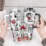 3D Snoopy Tumbler, Peanuts Stanley Tumbler Wrap, Disney Tumbler Cup Tumbler Engraved 40Oz, Handle Lid Stainless Steel - Image 3