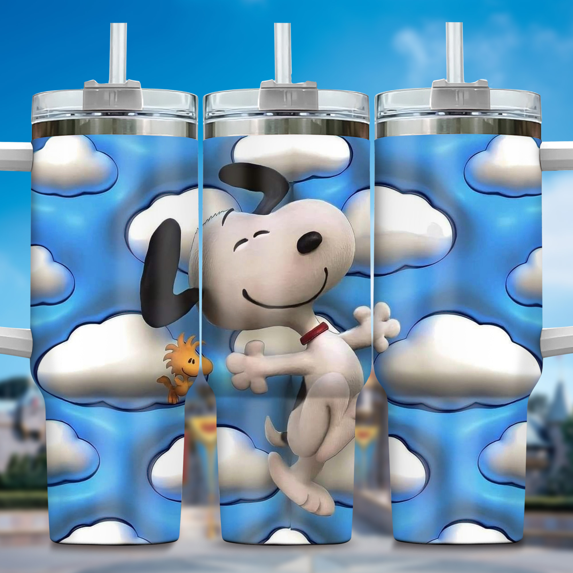 1718247168645.jpg 3D Snoopy Tumbler, Peanuts Stanley Tumbler Wrap, Disney Tumbler Cup Tumbler Engraved 40Oz, Handle Lid Stainless Steel - Image 1