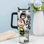 3D Snoopy Tumbler, Peanuts Stanley Tumbler Wrap, Disney Tumbler Cup Tumbler Engraved 40Oz, Handle Lid Stainless Steel - Image 2