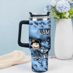 3D Snoopy Tumbler, Peanuts Stanley Tumbler Wrap, Disney Tumbler Cup Tumbler Engraved 40Oz, Handle Lid Stainless Steel - Image 3