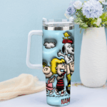 3D Snoopy Tumbler, Peanuts Stanley Tumbler Wrap, Disney Tumbler Cup Tumbler Engraved 40Oz, Handle Lid Stainless Steel - Image 2