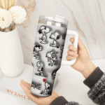 3D Snoopy Tumbler, Peanuts Stanley Tumbler Wrap, Disney Tumbler Cup Tumbler Engraved 40Oz, Handle Lid Stainless Steel - Image 2