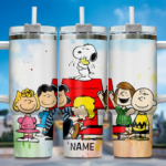 Snoopy Tumbler, Peanuts Stanley Tumbler Wrap, Disney Tumbler Cup Tumbler Engraved 40Oz, Handle Lid Stainless Steel