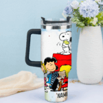 Snoopy Tumbler, Peanuts Stanley Tumbler Wrap, Disney Tumbler Cup Tumbler Engraved 40Oz, Handle Lid Stainless Steel - Image 2