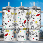 Snoopy Tumbler, Peanuts Stanley Tumbler Wrap, Disney Tumbler Cup Tumbler Engraved 40Oz, Handle Lid Stainless Steel