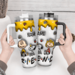 3D Snoopy Tumbler, Peanuts Stanley Tumbler Wrap, Disney Tumbler Cup Tumbler Engraved 40Oz, Handle Lid Stainless Steel - Image 4