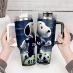 Snoopy Tumbler, French Football Stanley Tumbler Wrap, Euro 2024 Tumbler Cup Tumbler Engraved 40Oz, Handle Lid Stainless Steel - Image 2