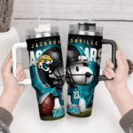 Snoopy Tumbler, Jacksonville Jaguars Stanley Tumbler Wrap, NFL Tumbler Cup Tumbler Engraved 40Oz, Handle Lid Stainless Steel - Image 3