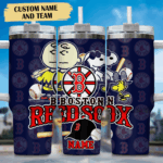 Snoopy Tumbler, Boston Red Sox Stanley Tumbler Wrap, MLB Tumbler Cup Tumbler Engraved 40Oz, Handle Lid Stainless Steel