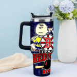 Snoopy Tumbler, Boston Red Sox Stanley Tumbler Wrap, MLB Tumbler Cup Tumbler Engraved 40Oz, Handle Lid Stainless Steel - Image 3