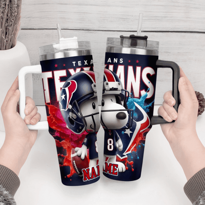 Snoopy Tumbler, Arizona Cardinals Stanley Tumbler Wrap, NFL Tumbler Cup Tumbler Engraved 40Oz, Handle Lid Stainless Steel - Image 4
