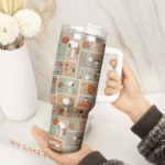 Snoopy Tumbler, Peanuts Stanley Tumbler Wrap, Tumbler Cup Engraved 40Oz, Handle Lid Stainless Steel - Image 2