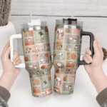 Snoopy Tumbler, Peanuts Stanley Tumbler Wrap, Tumbler Cup Engraved 40Oz, Handle Lid Stainless Steel - Image 3