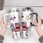Snoopy Tumbler, Peanuts Stanley Tumbler Wrap, Tumbler Cup Engraved 40Oz, Handle Lid Stainless Steel - Image 4
