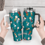 Snoopy Tumbler, Peanuts Stanley Tumbler Wrap, Tumbler Cup Engraved 40Oz, Handle Lid Stainless Steel - Image 4