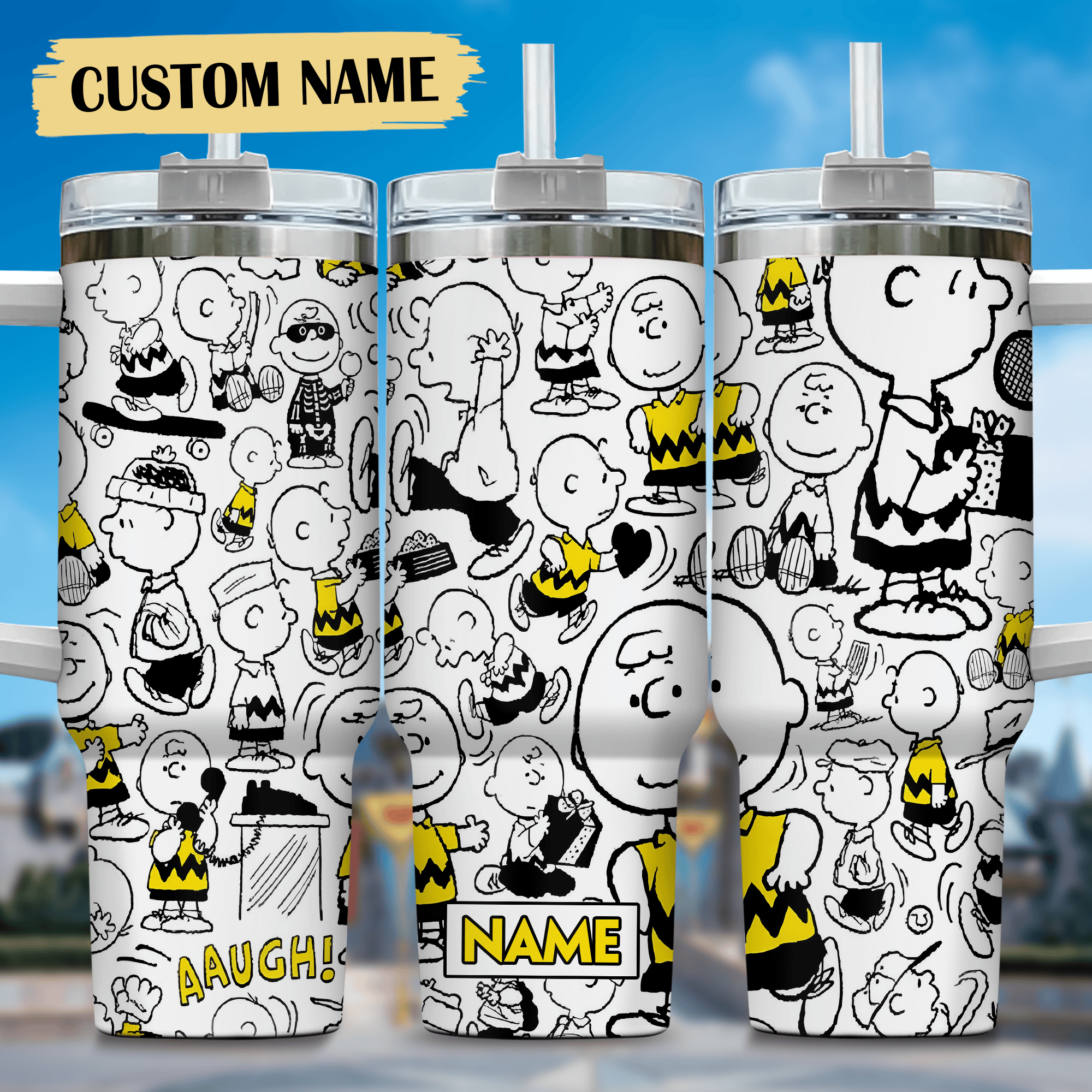 1719218169215.png Snoopy Tumbler, Peanuts Stanley Tumbler Wrap, Tumbler Cup Engraved 40Oz, Handle Lid Stainless Steel - Image 1