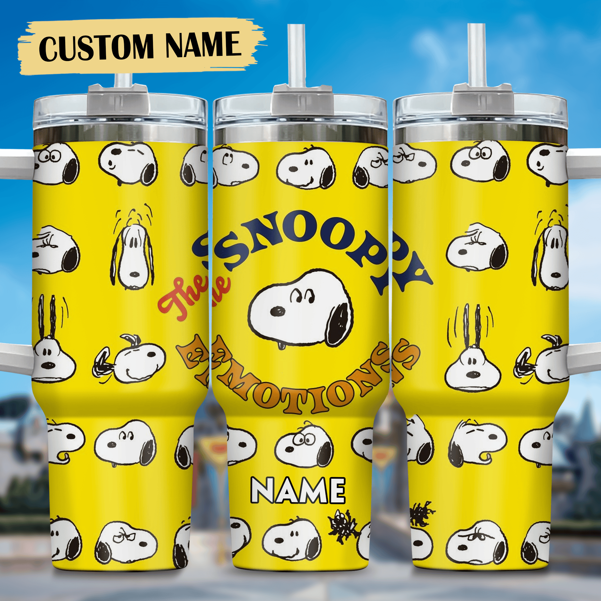 1719218259227.png Snoopy Tumbler, Peanuts Stanley Tumbler Wrap, Tumbler Cup Engraved 40Oz, Handle Lid Stainless Steel - Image 1