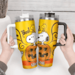 Snoopy Tumbler, Peanuts Stanley Tumbler Wrap, Tumbler Cup Engraved 40Oz, Handle Lid Stainless Steel - Image 4