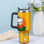 Snoopy Tumbler, Peanuts Stanley Tumbler Wrap, Halloween Tumbler Cup Engraved 40Oz, Handle Lid Stainless Steel - Image 4