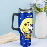 Snoopy Tumbler, Peanuts Stanley Tumbler Wrap, Halloween Tumbler Cup Engraved 40Oz, Handle Lid Stainless Steel - Image 3