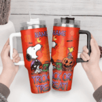 Snoopy Tumbler, Peanuts Stanley Tumbler Wrap, Halloween Tumbler Cup Engraved 40Oz, Handle Lid Stainless Steel - Image 4