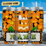 Snoopy Tumbler, Peanuts Stanley Tumbler Wrap, Halloween Tumbler Cup Engraved 40Oz, Handle Lid Stainless Steel